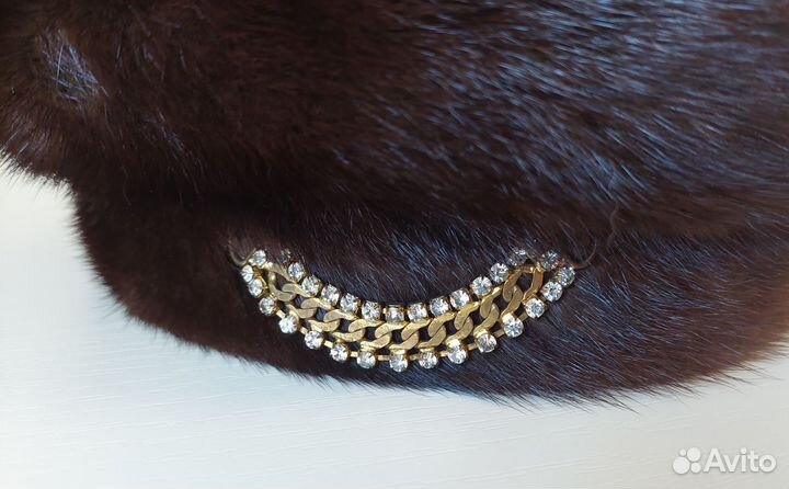 Норковая шапка-берет, женская