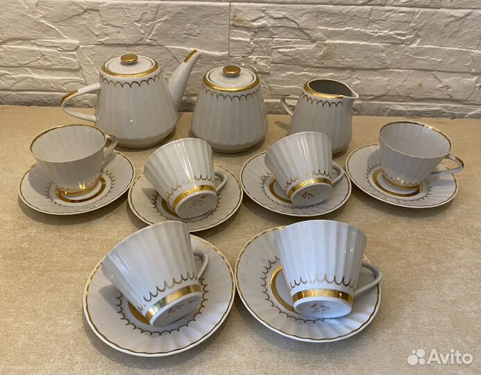 Кофейный сервиз Вербилки Золотая лента