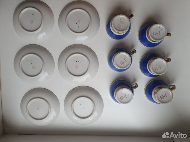 Чайная пара лфз кобальт Аврора 6шт 1960г