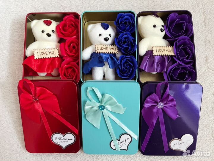 Мыльные розы в коробке