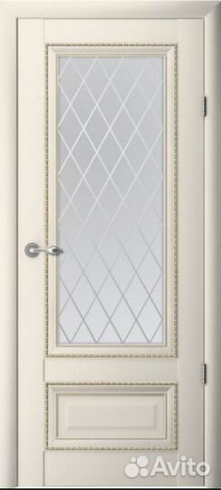 Межкомнатная дверь Версаль 1, остеклённая, ваниль