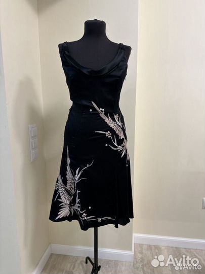 Karen Miller шелковое платье с вышивкой