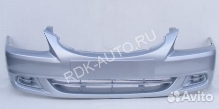 Передний бампер акцент серебристый №55