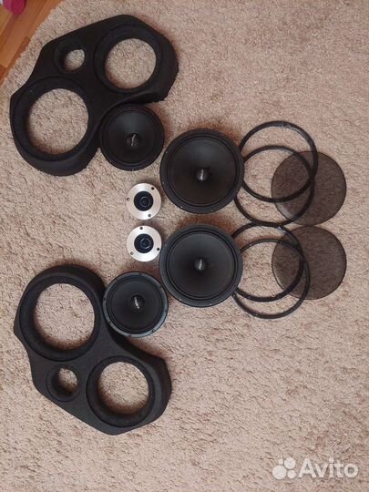 Фронтальная акустика+подиумы на Лада Гранта