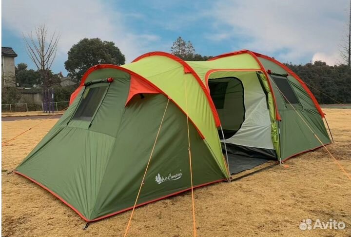 6 местная палатка 2 комнатная, 2 слойная + тамбур