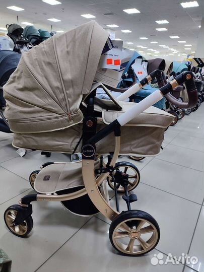 Коляска 2 в 1,люкс мом 608