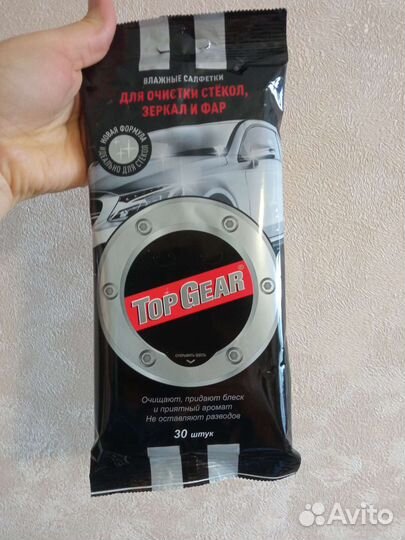 Влажные салфетки Top Gear для автомобиля, стёкол