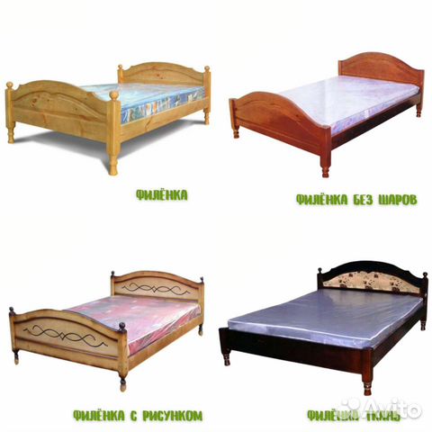Филенка. Кровать из массива дерева