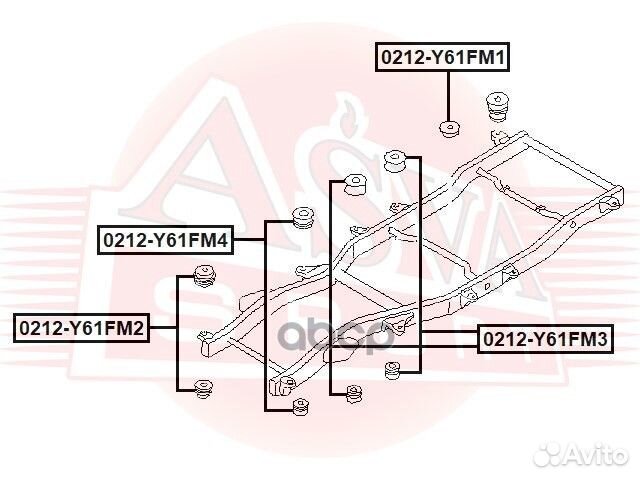 Сайлентблок подрамника 0212-Y61FM2 asva