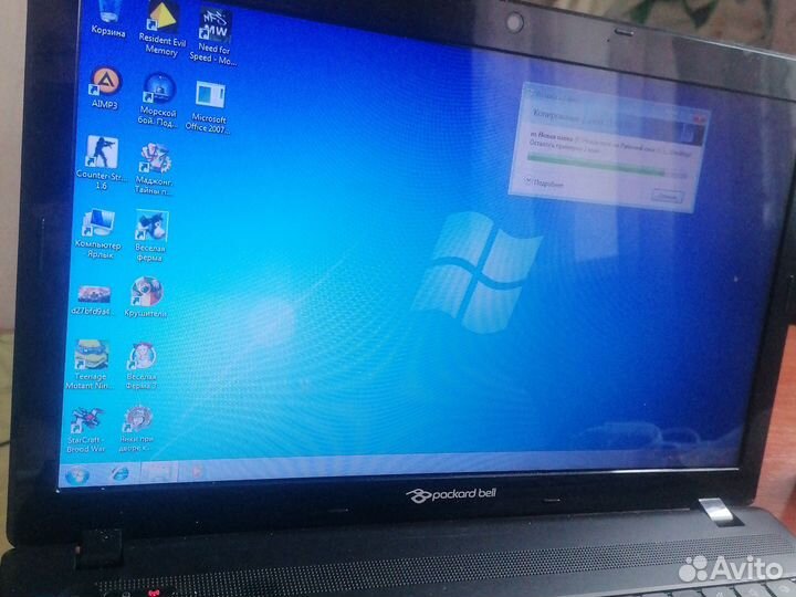 Ноутбук packard Bell два ядра закаченно много игру