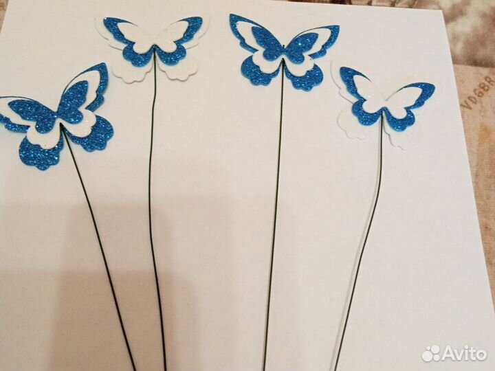 Бабочки в букеты цветов 4 шт