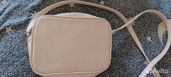 Сумка кожзам пудрового цвета