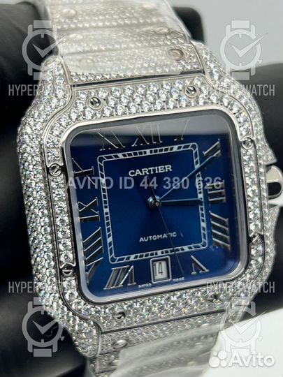 Часы Cartier Santos 40mm Diamond Blue