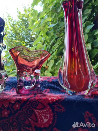 Вазы. Муранское стекло. Гутное стекло.Винтаж