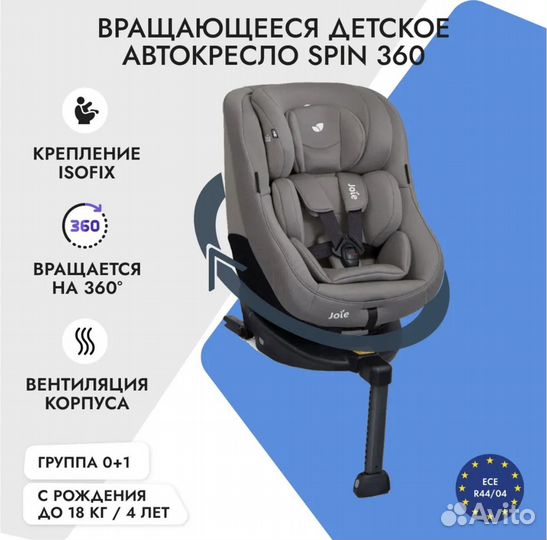 Автокресло joie spin 360