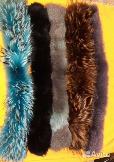 Воротники и опушки на капюшон нат. мех