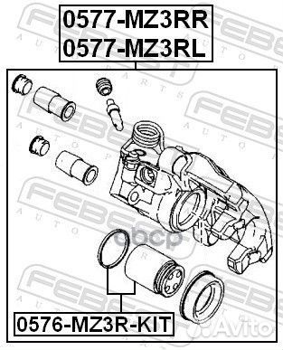 Суппорт тормозной задний правый mazda 3 BK