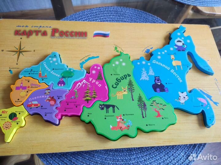 Деревянный пазл Карта России