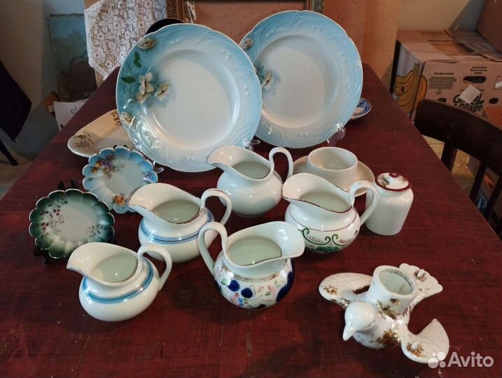 Сливочники Молочники тарелки Кузнецов лфз Посуда