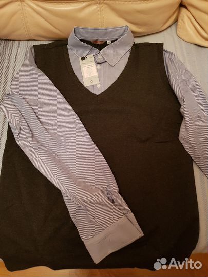 Рубашка обманка с длинным рукавом 164