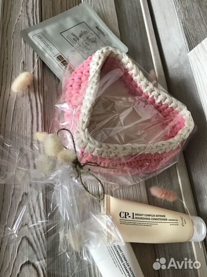 Корзинка из трикотажной пряжи