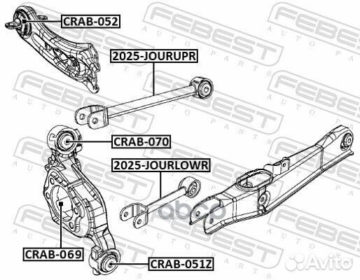 Тяга задняя поперечная нижняя 2025jourlowr Febest