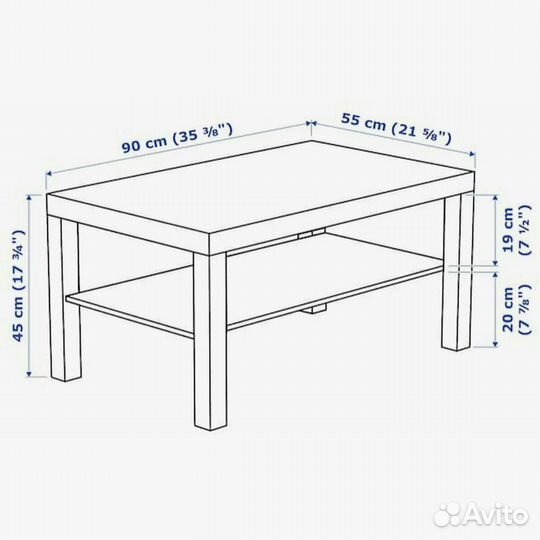 Журнальный столик IKEA lack (черный)