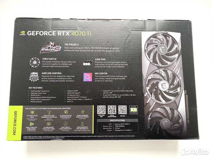 Видеокарта MSI GeForce RTX 4070 Ti 12gb