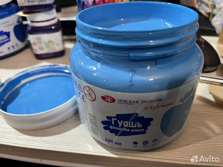 Гуашь 500 мл, 100 мл, 40 мл