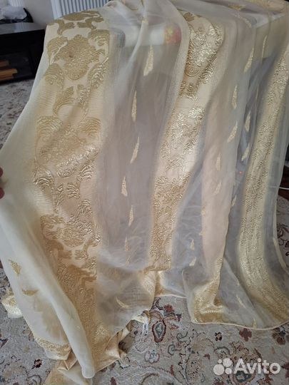 Занавеси тюль золотые