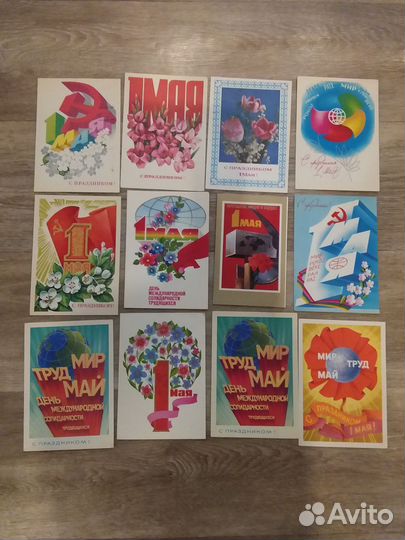 Открытки 1мая СССР 52 штуки