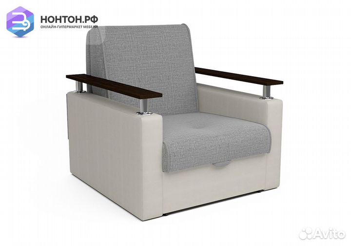 Кресло аккордеон Шарк серое / белое