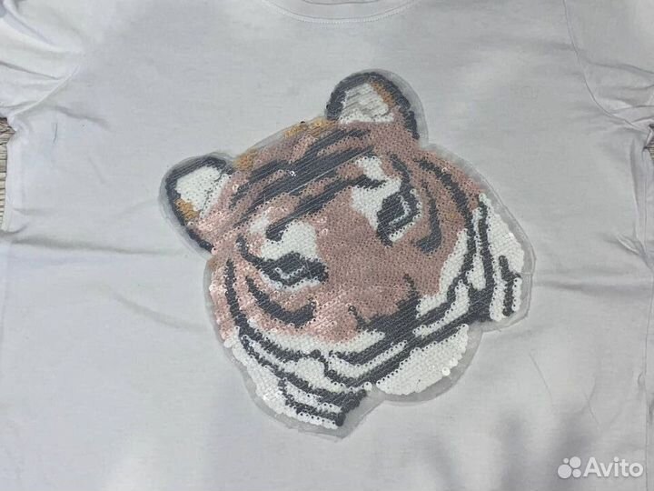 Нашивка тигр пайетки аппликация для одежды