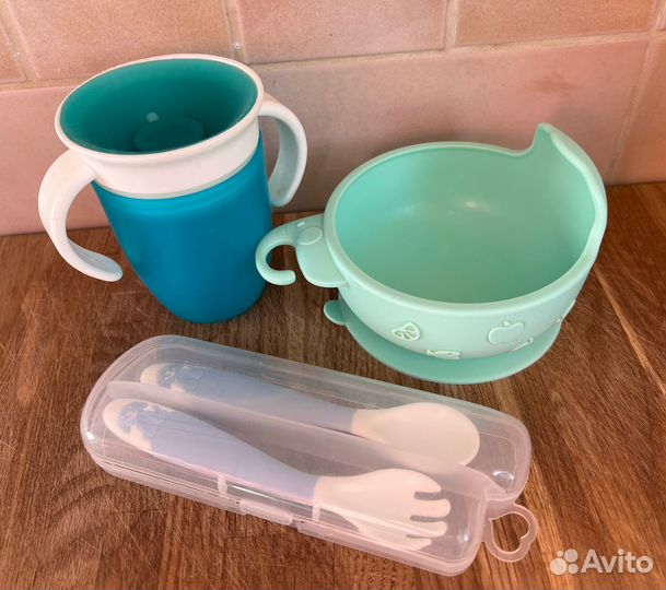 Набор детской посуды для кормления и приучения
