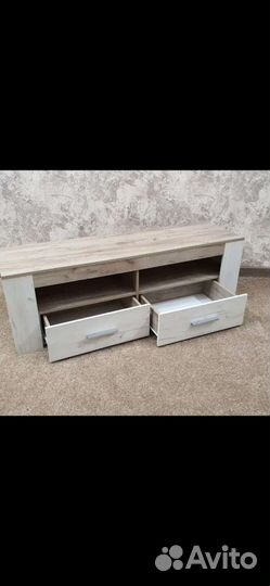 Тумба-2 под тв Амстердам (Дуб белый/Дуб серый)