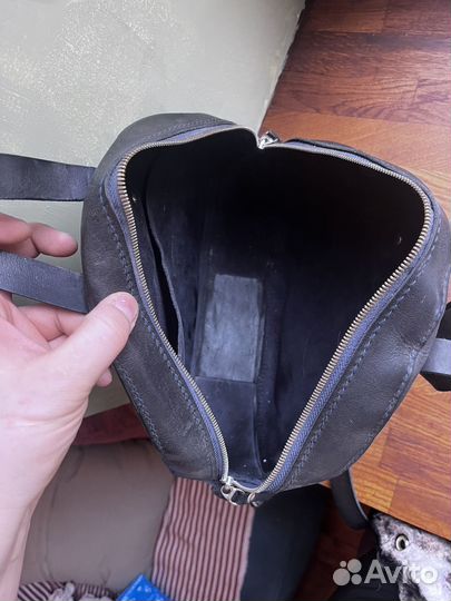 Сумка кожаная синяя женская