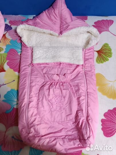 Зимний конверт в коляску на овчине