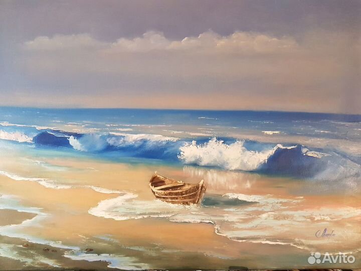 Морской пейзаж, живопись, картина маслом