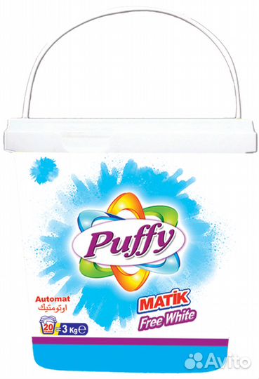 Puffy порошок стиральный авт.3 кг. Ведро FreeWhite