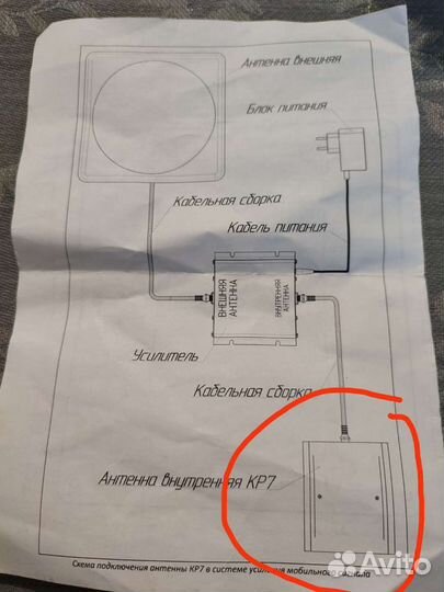 Внутр.Антенна Kroks KP7-1700/2400 GSM900/1800 3G
