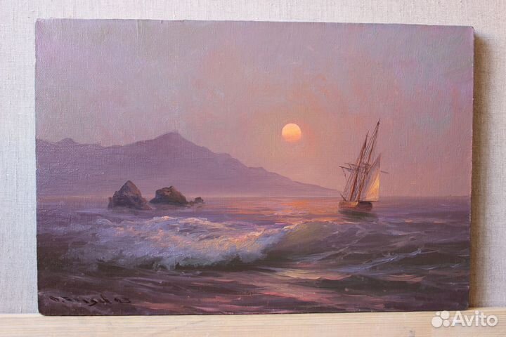 Картина, Морской пейзаж, холст,масло