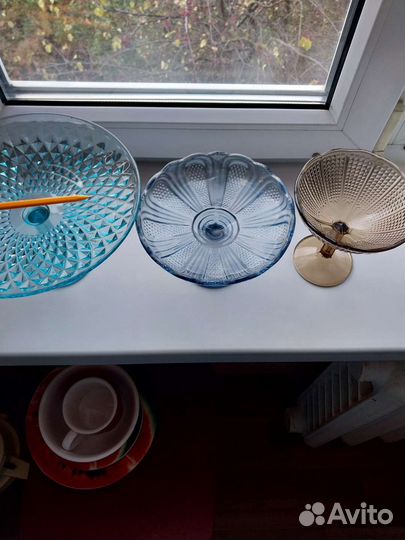 Ваза на ножке стекло СССР