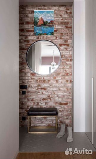 Картина масло/холст Мельница на берегу озера