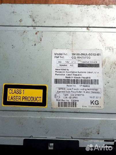 Штатная магнитола Honda CRV 2011 39100-SWA-G012-M