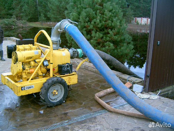 Аренда насосов и мотопомп. Откачка, водопонижение
