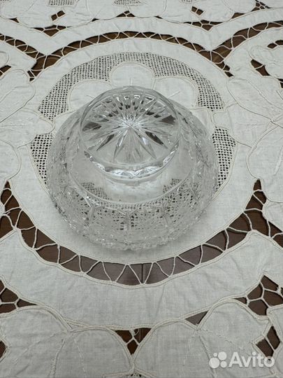 Ваза хрустальная, снежинка, Чехия. Розетки Япония