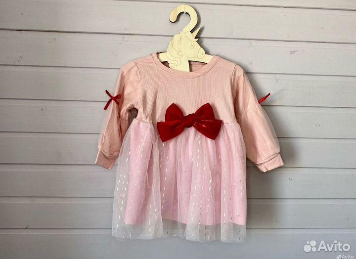 Новогоднее платье для девочки 80 90 новое