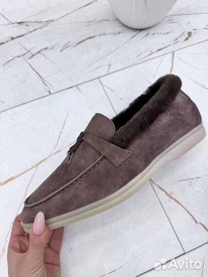 Лоферы Loro piana с мехом