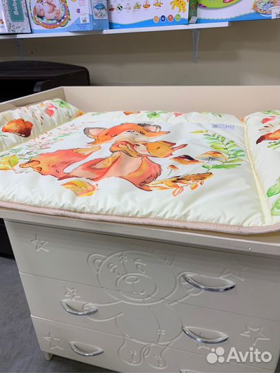 Матрасик для пеленания 800*670 зверята (Лисята) Ар