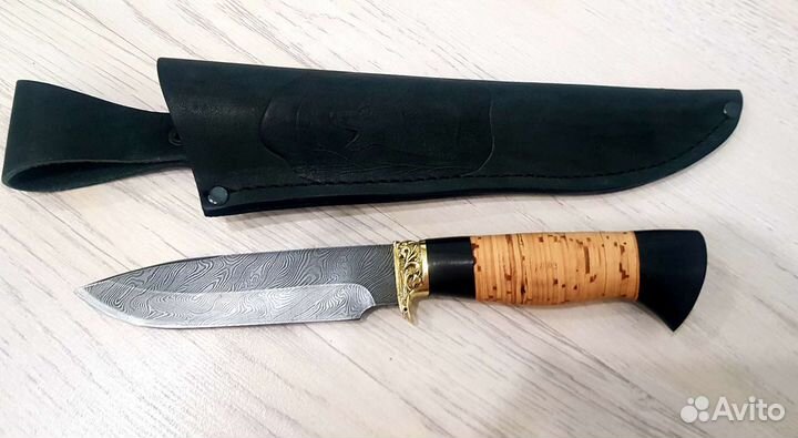Нож Дрозд, сталь дамасская